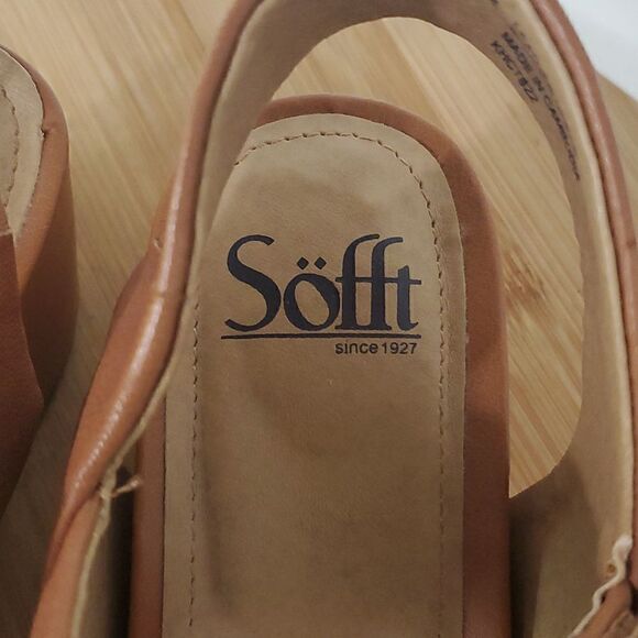 Sofft Women's Leather Wedge Sandal Camel Size 6M - Picture 4 of 11